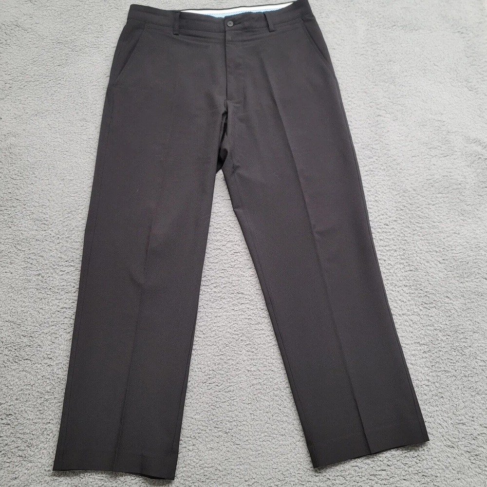 FJ Foot Joy Pants Mens 34x30 Black Golf Outdoors Casual Flat Front Mid Rise Logo